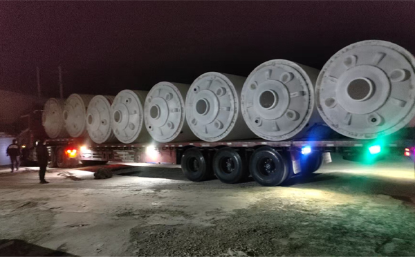 华亭锥底桶交付现场